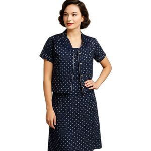 Vintage The Wilroy Traveller Travel Dress & Jacket Set size 10